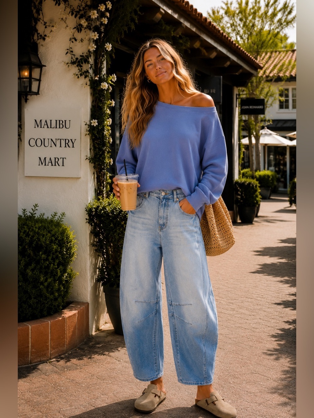 🍒 “ Westward “ Cropped Barrel Jeans | Pacific Sun Wash